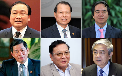 Ông Hoàng Trung Hải, ông Vũ Văn Ninh, ông Nguyễn Văn Bình, ông Bùi Quang Vinh, ông Phạm Vũ Luận, ông Nguyễn Quân.<br>