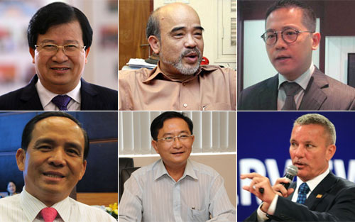 Bộ trưởng Bộ Xây dựng Trịnh Đình Dũng, ông Đặng Hùng Võ, ông Phan Thành Mai, ông Lê Hoàng Châu, ông Nguyễn Văn Đực, ông Troy Girffiths.<br>