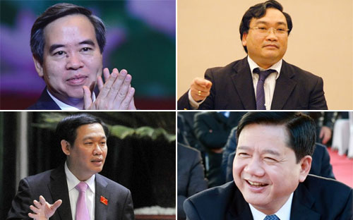 Ông Nguyễn Văn Bình, ông Hoàng Trung Hải, ông Vương Đình Huệ, ông Đinh La Thăng.<br>