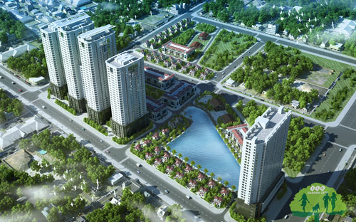 Phối cảnh tổng thể dự án FLC Garden City.<br>