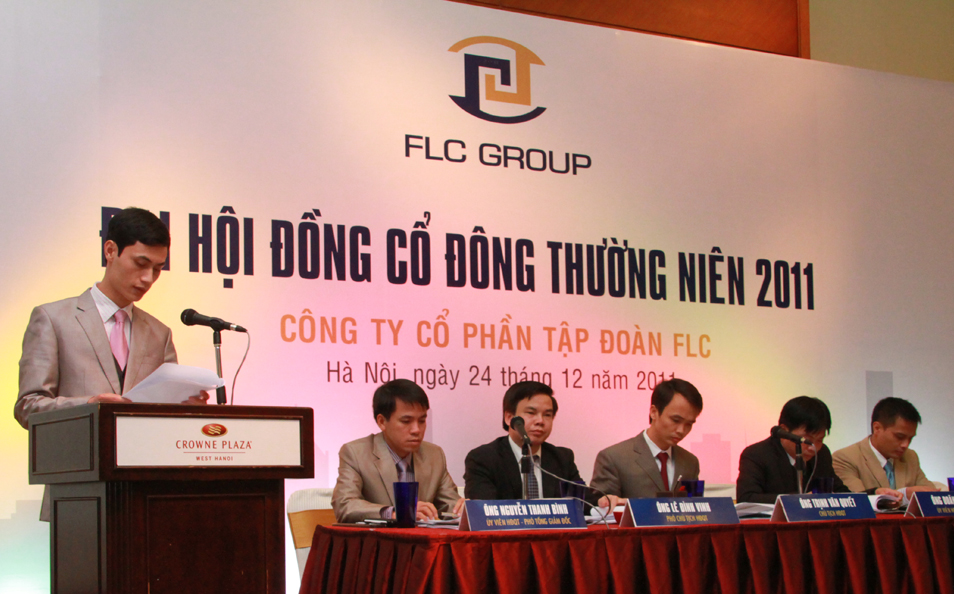 Đại hội cổ đông FLC đã thông qua các kế hoạch do Hội đồng quản trị đề xuất với tỉ lệ đồng thuận cao.