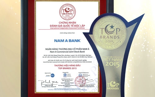 Giải thưởng "Thương hiệu hàng đầu - Top Brands 2015” do Viện nghiên cứu kinh tế, Trung tâm nghiên cứu Người tiêu dùng Việt Nam, tổ chức Global GTA (Vương quốc Anh) tổ chức và trao tặng. 
