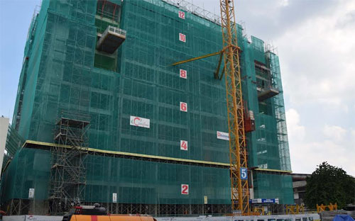 The GoldView đang thi công lên đến tầng 15 và sẽ cam kết bàn giao căn hộ vào 10/2017.