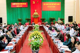Bí thư Thành ủy Phạm Quang Nghị phát biểu khai mạc Hội nghị. Ảnh: Bá Hoạt.