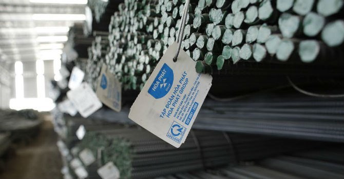 Cổ phiếu HPG đang bị bán mạnh trên sàn.<br>