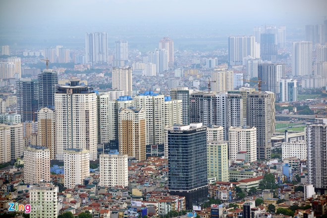 Một góc Hà Nội nhìn từ trên cao.<br>