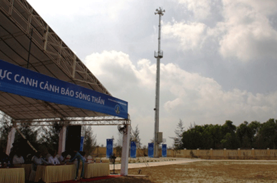 Hệ thống còi báo động, loa truyền thanh trực tiếp vừa được xây dựng - Ảnh: Chinhphu.vn
