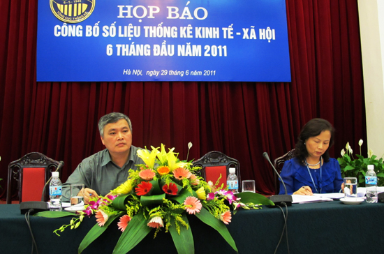 Họp báo Tổng cục Thống kê ngày 29/6 - Ảnh: Anh Quân.