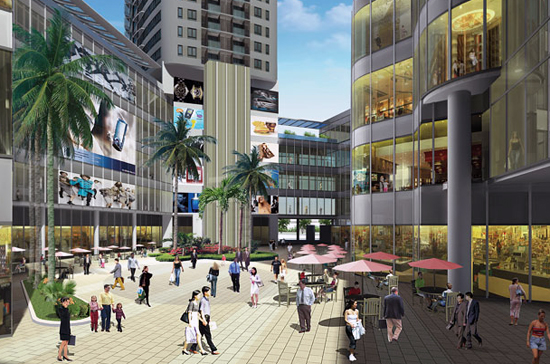 Phối cảnh một góc khu thương mại, dịch vụ của IPH.