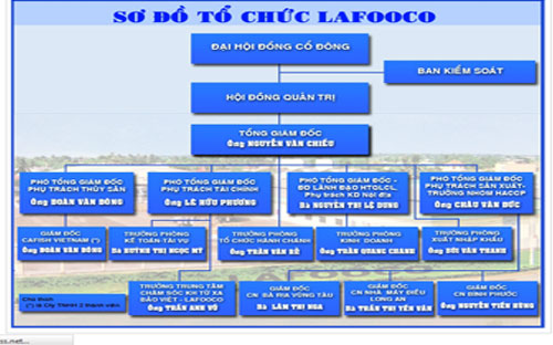 Sơ đồ tổ chức của Lafooco.<br>