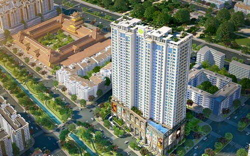 Phối cảnh tổng thế dự án căn hộ Lucky Palace.<br>