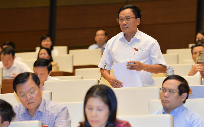 Đại biểu Mai Sỹ Diến phát biểu tại Quốc hội.