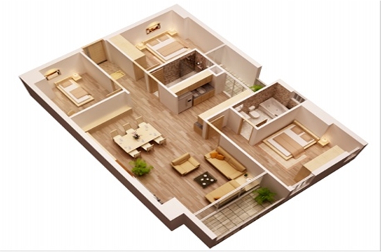 Mặt bằng căn hộ điển hình của Mỹ Sơn Tower.