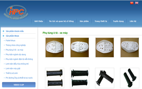 Trang web của Công ty Cổ phần Nhựa Hà Nội. 