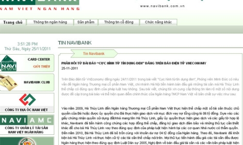 Cực hình từ tín dụng “đen”: Navibank phản hồi