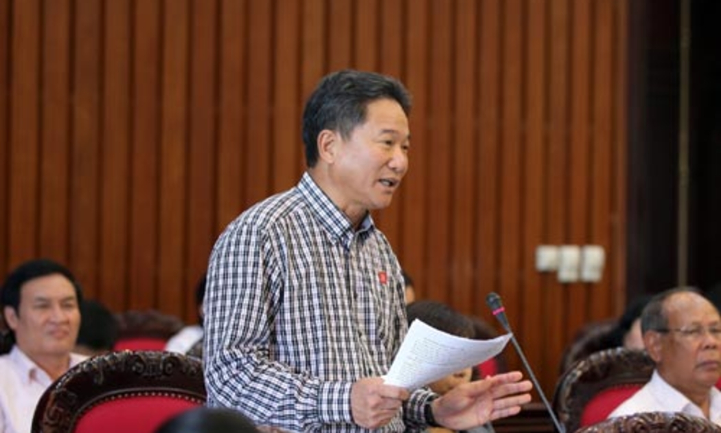 Đại biểu Nguyễn Bá Thuyền đề nghị coi tham nhũng như tội phản quốc - Ảnh: MĐ.<br>