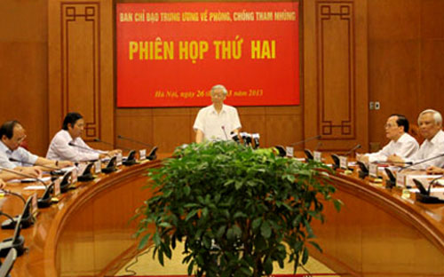 Tổng bí thư Nguyễn Phú Trọng phát biểu tại hội nghị ngày 26/3/2013.