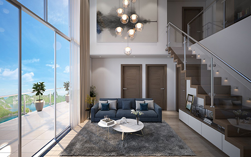 Mỗi căn hộ thông tầng có diện tích dao động khoảng 49m2 - 144m2, sở hữu kiểu thiết kế mới lạ.