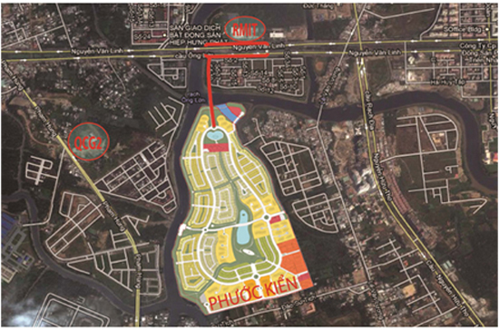 Sơ đồ dự án Khu dân cư Phước Kiển.