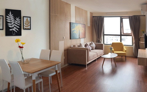 Hai căn hộ mẫu được chủ đầu tư chính thức giới thiệu trong lễ khai 
trương có diện tích 63.83m2 và&nbsp; 65.69m2, gồm hai phòng ngủ, một phòng 
khách, một phòng bếp và một nhà vệ sinh.