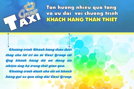 Khách hàng sẽ tích lũy điểm dựa trên số cuộc gọi taxi thành công qua tổng đài Taxi Group để xếp hạng hội viên  hạng Vàng, hạng Bạc và Hội viên thân thiết. 