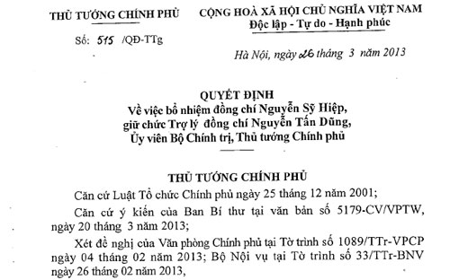 Quyết định số 515/QĐ-TTg có hiệu lực kể từ ngày 26/3.<br>