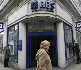 Trong ngày 19/1, Royal Bank of Scotland tuyên bố có thể thua lỗ tới 28 tỷ Bảng, tương đương 40,6 tỷ USD trong năm 2008, một con số thua lỗ có thể là kỷ lục trong lịch sử doanh nghiệp ở Anh - Ảnh: Reuters.