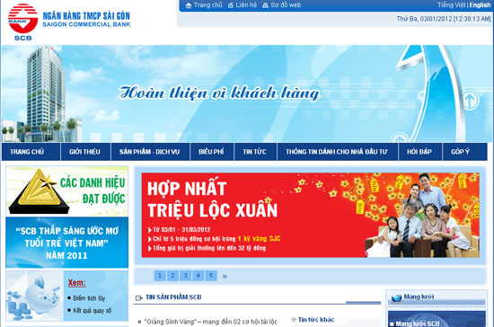 Website của Ficombank và TinNghiaBank đã thay bằng giao diện của website SCB trước đây và hiện nay, mở đầu cho việc thống nhất hệ thống nhận diện thương hiệu.