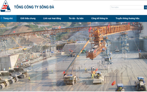 Website của Tổng công ty Sông Đà.