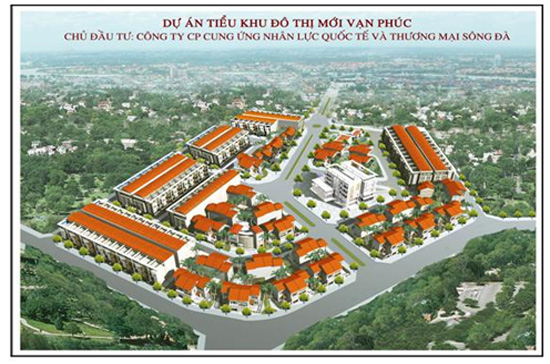 Phối cảnh tổng thể dự án Tiểu khu đô thị mới Vạn Phúc.