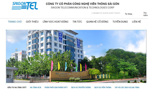 Trang web của SaigonTel.<br>