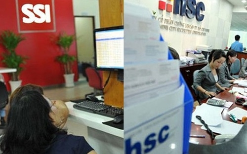 Hai vị trí đứng đầu thị phần môi giới cổ phiếu trên HOSE vẫn là HSC với 12,85% và SSI với 10,42% thị phần.