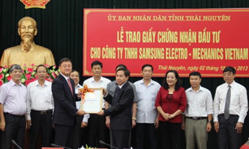 Samsung nhận giấy phép dự án 1,2 tỷ USD tại Thái Nguyên