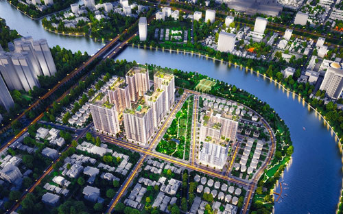 Phối cảnh tổng thể dự án Sunrise Riverside.