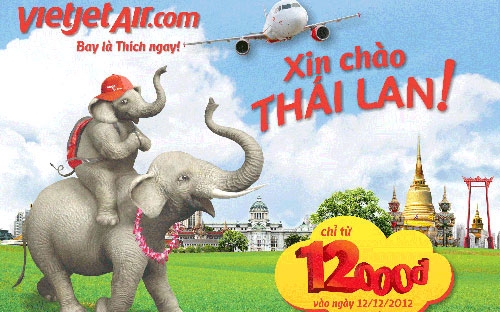 VietJetAir sẽ lần đầu tiên khai trương đường bay nước ngoài với điểm đến là Thái Lan.