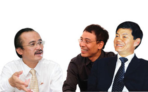 Từ trái sang: ông Võ Quốc Thắng (Đồng Tâm), ông Đỗ Anh Tú (Diana), ông Trần Bá Dương (Trường Hải).