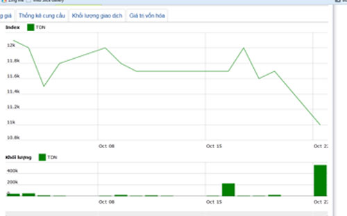 Diễn biến giá cổ phiếu TDN trong tháng qua. Nguồn: HOSE.<br>