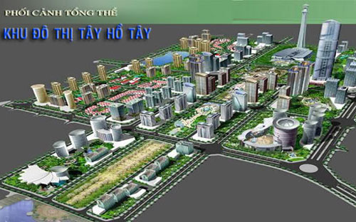 Phối cảnh dự án khu đô thị Tây Hồ Tây.