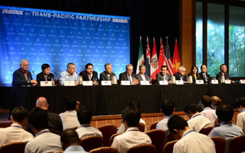 12 nước tham gia đã kết thúc đàm phán hiệp định TPP vào chiều tối 5/10.<br>
