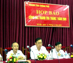 Buổi họp báo của Thanh tra Chính phủ sáng 13/8.