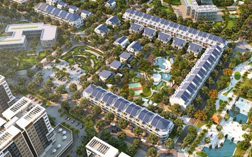 Sân chơi của Tiểu khu BT1 bao gồm bể bơi, hồ nước, sân tập thể thao, đường dạo…<br>