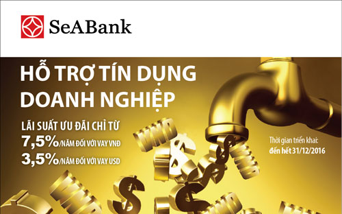 Gói ưu đãi này được SeABank áp dụng đến hết 31/12/2016. 