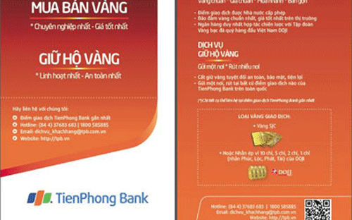 TienPhong Bank ứng dụng QR code trên tất cả ấn phẩm, vật phẩm quảng cáo của mình .<br>