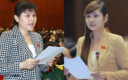 Đại biểu Quốc hội Trương Thị Thu Trang và Vũ Thị Hương Sen.<br>