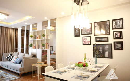 Căn hộ mẫu Hateco Hoàng Mai với nội thất chất lượng cao cấp.