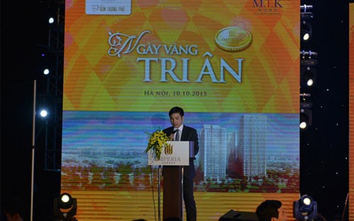 Ông Chu Thanh Hiếu - Phó tổng giám đốc M.I.K Home chia sẻ thông tin cập nhật của dự án và nhấn mạnh cam kết của Chủ đầu tư cùng các đối tác để mang đến một sản phẩm nhà ở cho khách hàng.