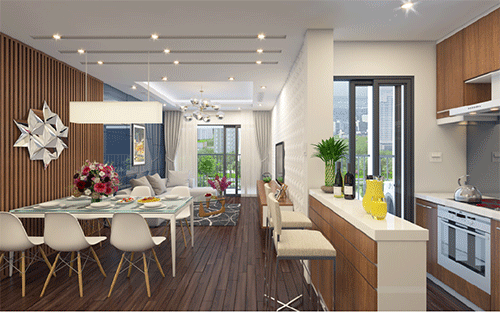 Điểm cộng khác về mặt thiết kế là 100% căn hộ và hành lang chung được bố trí đón ánh sáng, gió và không khí tự nhiên.