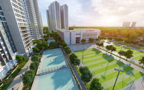 Park 12 lợi thế sát với khu tập thể thao và trường học Vinschool.