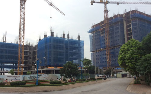 Tòa CT1A, CT1B đã được xây tới sàn tầng 11, 12.