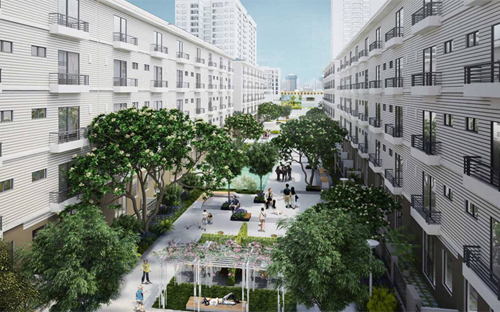 Dự án gồm 104 căn nhà vườn mang phong cách châu Âu.